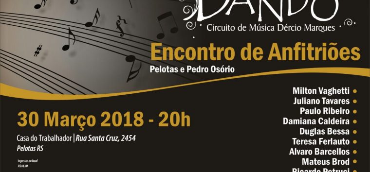  Sexta-feira é dia de prestigiar o Dandô 2018: espetáculo contará com a presença de 11 músicos locais