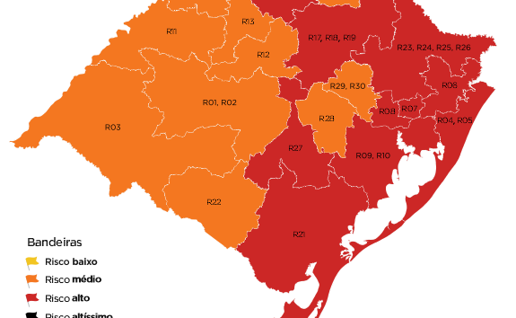  Governo do RS acata pedidos de 5 regiões para permanecer na bandeira laranja e altera “trava de segurança”