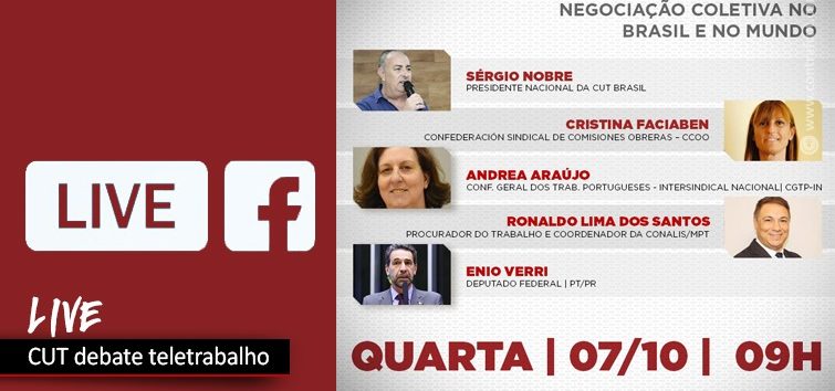  CUT discute teletrabalho nesta quarta-feira (7)