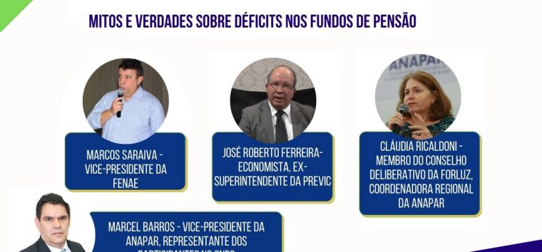  Anapar e Fenae promovem debate sobre déficits nos fundos de pensão nesta sexta-feira (29)