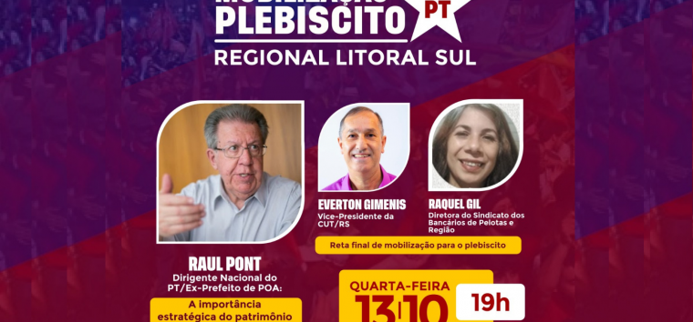  Live do Plebiscito Popular sobre as privatizações ocorre nesta quarta (13/10)