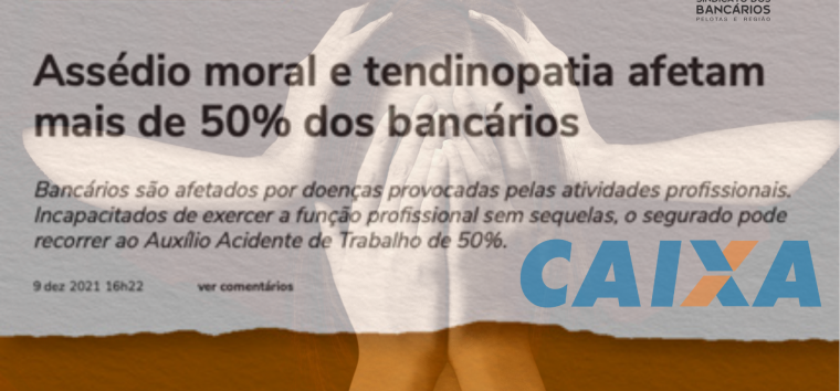  Cerca de 53% dos empregados da Caixa já sofreram assédio moral