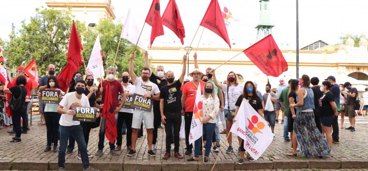  Bancários denunciam política econômica em ato pelo Fora Bolsonaro