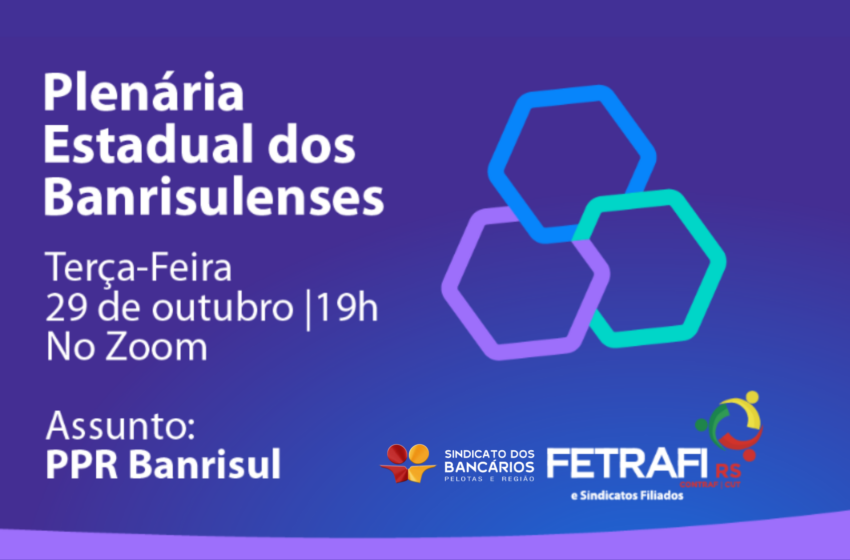  Plenária Estadual dos Banrisulenses ocorre nesta terça (29/10)