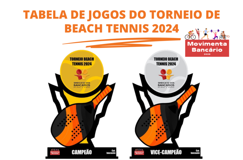  Sindicato divulga horários e chaveamentos do Torneio de Beach Tennis 2024